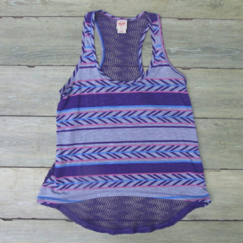 Mossimo Striped Tribal Print Knit Sheer Back